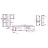 Set di Mobili Porta TV 6 pz Grigio Sonoma in Legno truciolato