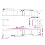 Set di Mobili Porta TV 6 pz Bianco in Legno truciolato