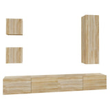 Set di Mobili Porta TV 5 pz Rovere Sonoma in Legno truciolato