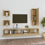 Set di Mobili Porta TV 5 pz Rovere Sonoma in Legno truciolato