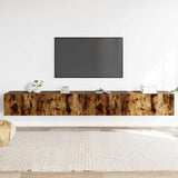 Set Mobili Porta TV 3 pz Rovere Fumo in Legno truciolato