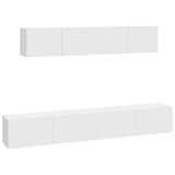 Set di Mobili Porta TV 4 pz Bianco in Legno truciolato