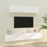 Set di Mobili Porta TV 4 pz Bianco in Legno truciolato