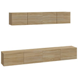 Set di Mobili Porta TV 4 pz Rovere Sonoma in Legno truciolato