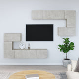 Mobile Porta TV a Parete Grigio Cemento in Legno truciolato