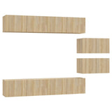 Set di Mobili Porta TV 6 pz Rovere Sonoma in Legno truciolato