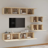 Set di Mobili Porta TV 6 pz Rovere Sonoma in Legno truciolato