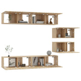 Set di Mobili Porta TV 6 pz Rovere Sonoma in Legno truciolato