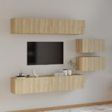 Set di Mobili Porta TV 6 pz Rovere Sonoma in Legno truciolato