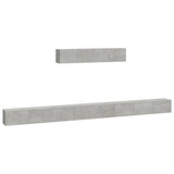 Set di Mobili Porta TV 6 pz Grigio Cemento in Legno truciolato