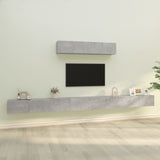 Set di Mobili Porta TV 6 pz Grigio Cemento in Legno truciolato
