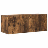 Set di Mobili Porta TV 4 pz Rovere Fumo in Legno truciolato