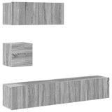 Set di Mobili Porta TV 4 pz Grigio Sonoma in Legno truciolato