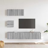 Set di Mobili Porta TV 4 pz Grigio Sonoma in Legno truciolato
