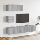Set di Mobili Porta TV 4 pz Grigio Sonoma in Legno truciolato
