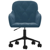 Sedia Girevole da Ufficio Blu in Velluto