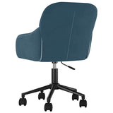 Sedia Girevole da Ufficio Blu in Velluto