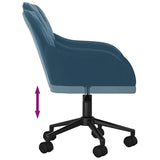 Sedia Girevole da Ufficio Blu in Velluto