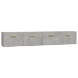 Mobili Parete 2 pz Grigio Cemento 100x36,5x35 cm in truciolato