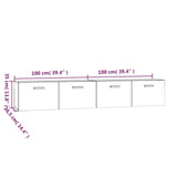 Mobili Parete 2 pz Grigio Cemento 100x36,5x35 cm in truciolato
