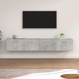 Mobili Parete 2 pz Grigio Cemento 100x36,5x35 cm in truciolato