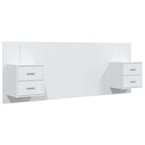 Testiera per Letto con Comodini in Legno truciolato Bianco