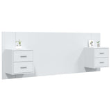 Testiera per Letto con Comodini in Legno truciolato Bianco
