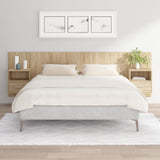 Testiera Letto con Comodini in Legno truciolato Rovere Sonoma