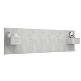 Testiera Letto con Comodini in Legno truciolato Grigio Cemento