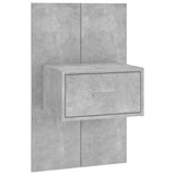 Testiera Letto con Comodini in Legno truciolato Grigio Cemento
