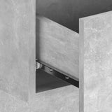 Testiera Letto con Comodini in Legno truciolato Grigio Cemento