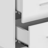 Testiera per Letto con Comodini in Legno truciolato Bianco