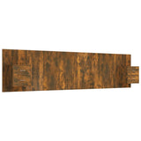 Testiera Letto con Comodini in Legno truciolato Rovere Fumo