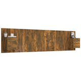 Testiera Letto con Comodini in Legno truciolato Rovere Fumo
