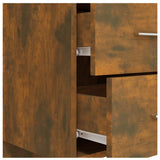 Testiera Letto con Comodini in Legno truciolato Rovere Fumo
