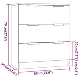 Credenze 3 pz Grigio Cemento in Legno truciolato
