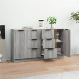 Credenze 2 pz Grigio Sonoma 60x30x70 cm in Legno truciolato
