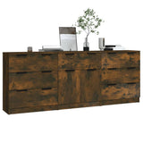 Credenze 3 pz Rovere Fumo in Legno truciolato