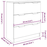 Credenze 3 pz Rovere Fumo in Legno truciolato