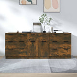 Credenze 3 pz Rovere Fumo in Legno truciolato