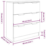 Credenze 3 pz Grigio Sonoma in Legno truciolato