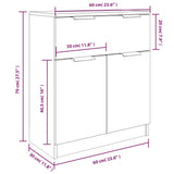 Credenze 3 pz Grigio Sonoma in Legno truciolato