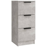 Credenze 3 pz Grigio Cemento in Legno truciolato