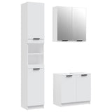 Set di Mobili da Bagno 3 pz Bianco in Legno truciolato