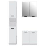 Set di Mobili da Bagno 3 pz Bianco in Legno truciolato