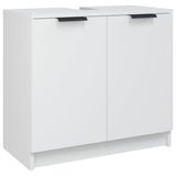 Set di Mobili da Bagno 3 pz Bianco in Legno truciolato