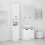Set di Mobili da Bagno 3 pz Bianco in Legno truciolato