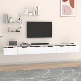 Mobili a Parete 2 pz Bianchi 102x30x20 cm in Legno truciolato
