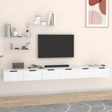 Mobili a Parete 2 pz Bianchi 102x30x20 cm in Legno truciolato