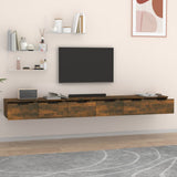 Mobili a Muro 2 pz Rovere Fumo 102x30x20cm in Legno truciolato
